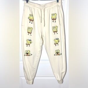 Nickelodeon Vintage SpongeBob Ivory Women’s Joggers Large